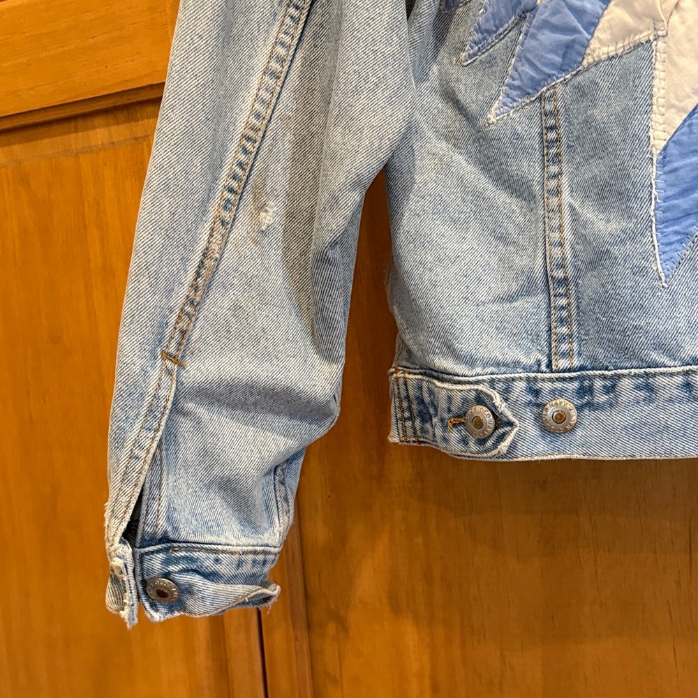 Handmade Patchwork Denim Jacket with Vintage Jean… - image 13